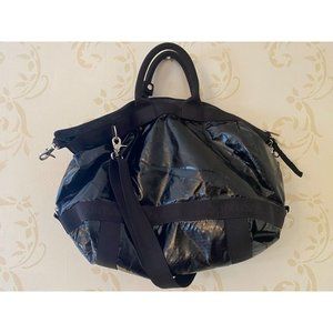 LeoSportsac Black Patent Overnight Bag